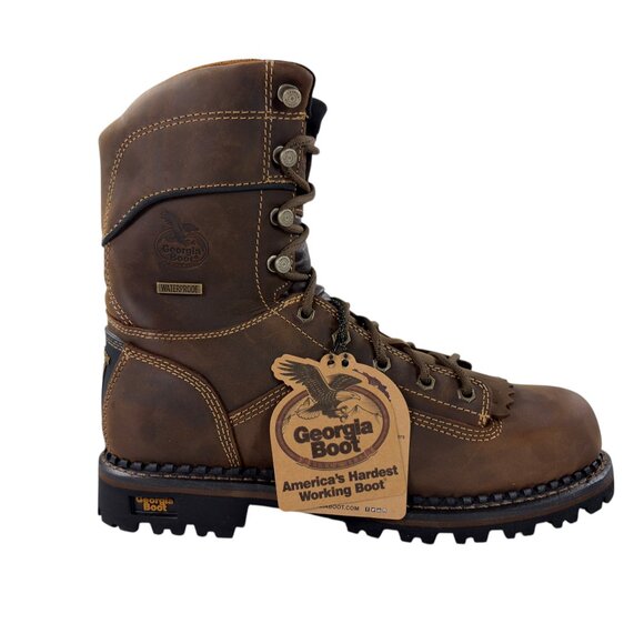 Georgia Boot AMP LT Low Heel Logger Soft Toe Work Boot 9.5 M Crazy Horse GB00472 main image 10